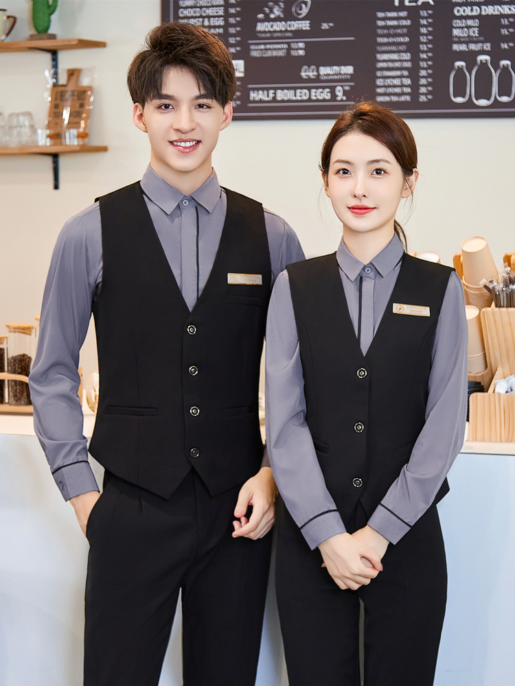 職業(yè)馬甲套裝男女酒店服務(wù)員工作服飯店餐廳餐飲超市ktv酒吧工裝